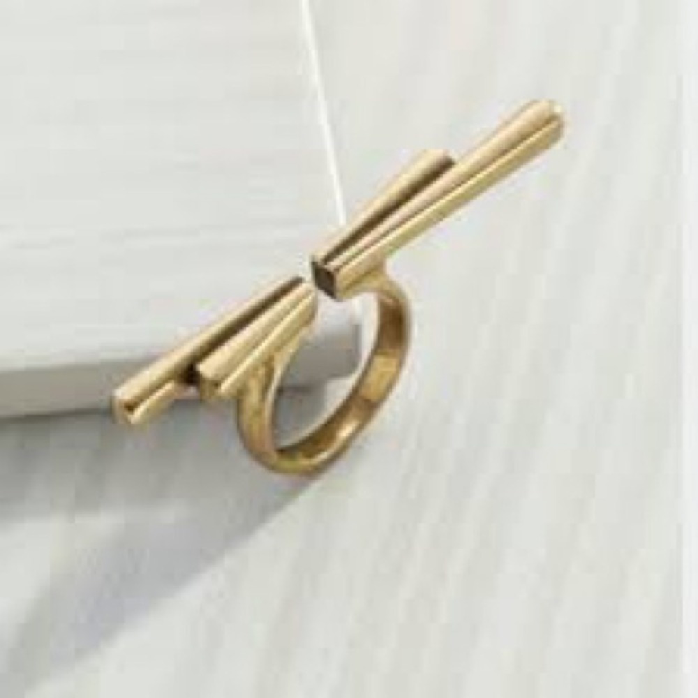 Silpada K&R "Sunbeams" Brass Geometric Statement Ring KRR0090 Size 8.5